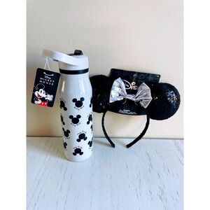 Disney Mickey Mouse  Ears & Stainless Steel Bottle Leak Proof Insulated 20oz Zak